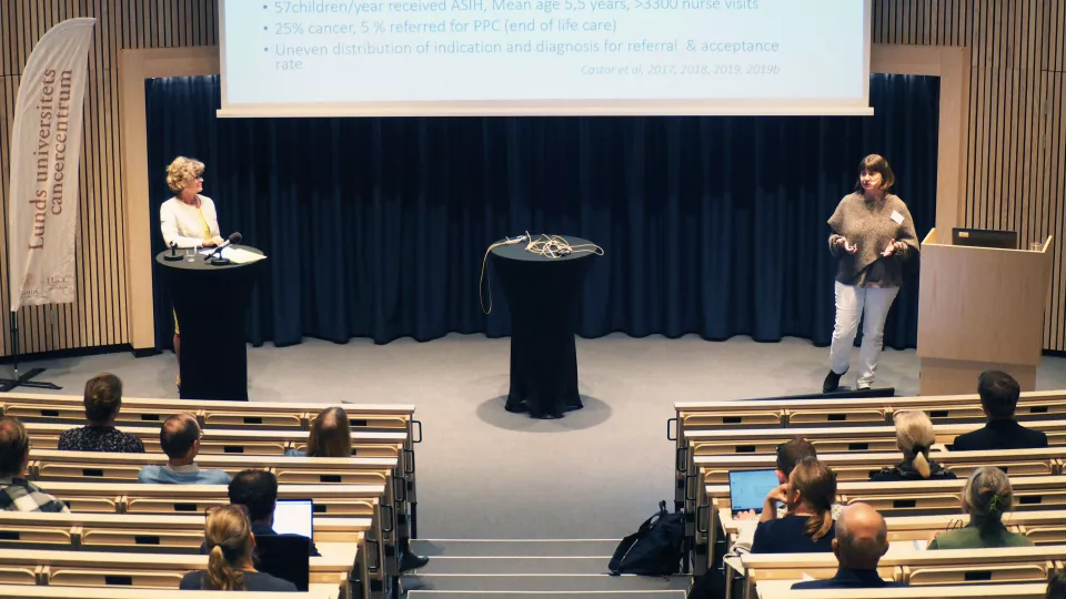 Inger Kristensson Hallström och Charlote Castor under LUCC:s forskningskonferens.