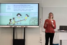 Mariette Derwig föreläser om Grunda Sunda Vanors barncentrerade hälsosamtal inom barnhälsovården vid en forskningskonferens i Uppsala den 13 juni.